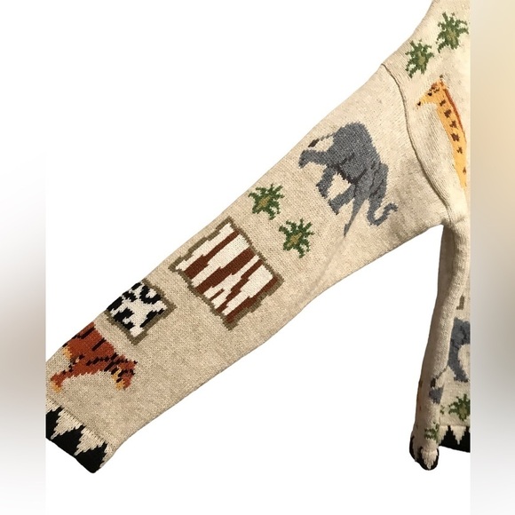 American Vintage Animal Print Cardigan - Cream, Orange, Gray, Black - Picture 5 of 8